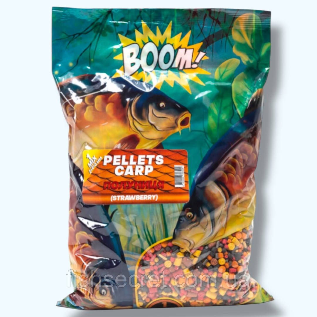 Пелетс Короповий Boom МІХ 1 Полуниця 1кг., фото 1