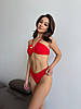 Купальник топ і бразиліани з італійського біфлексу червоний, фото 5