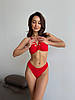 Купальник топ і бразиліани з італійського біфлексу червоний, фото 7