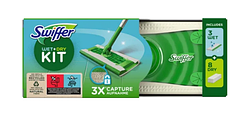 Швабра зі змінними серветками Swiffer kit набір для прибирання (швабра, 3 вологі серветки та 8 сухих)