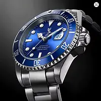 Часы для военных командирские механические мужские с автоподзаводом стальным ремешком и подсветкой циферблата