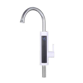 Кран-водонагрівач проточний s89 3,3кВт для кухні гусак вухо на гайці з дисплеєм та термостатом (W) Aquatica