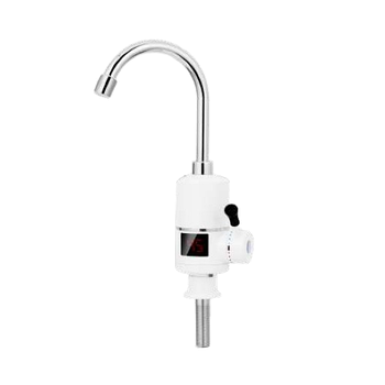 Кран-водонагрівач проточний s96 3,3кВт для кухні гусак вухо на гайці з дисплеєм та термостатом Aquatica