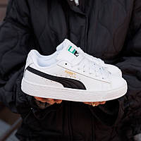 Білі шкіряні жіночі кросівки Puma SUEDE XL / Демісезонні кеди Пума