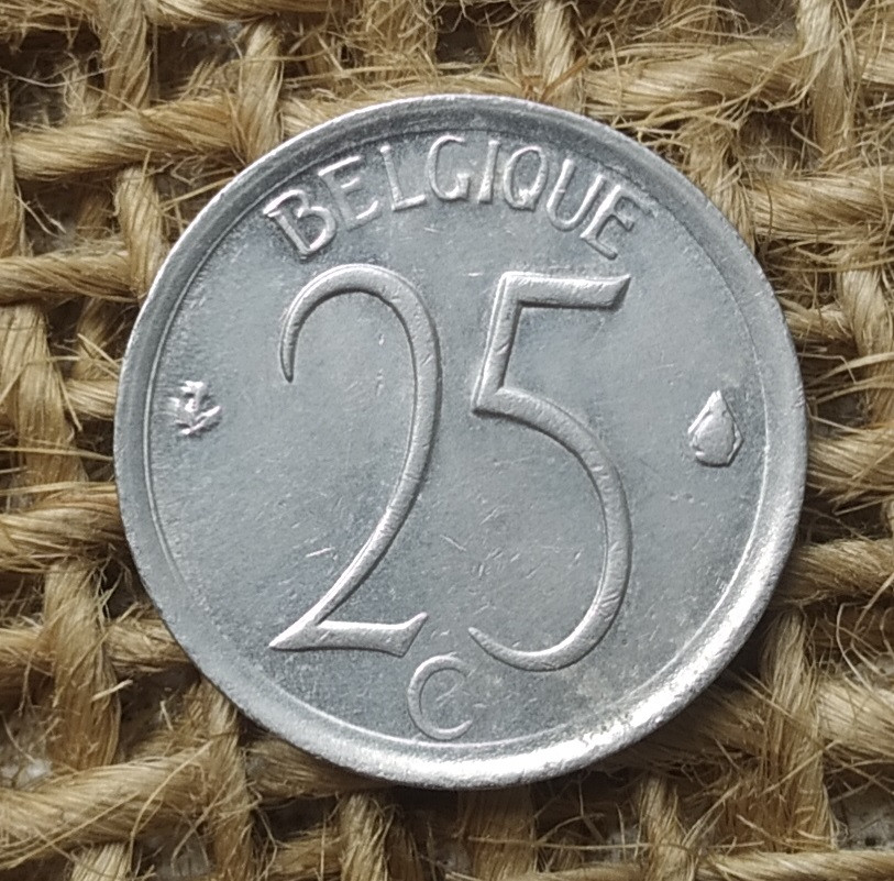 25 сантимiв 1965 року. Бельгiя