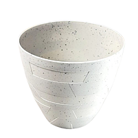 Вазон Керамо зі вставкою 14,5*13см біла троянда бетон Алеана, фото 4