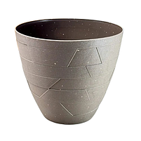 Вазон Керамо зі вставкою 24,5*22см капучіно бетон Алеана, фото 4