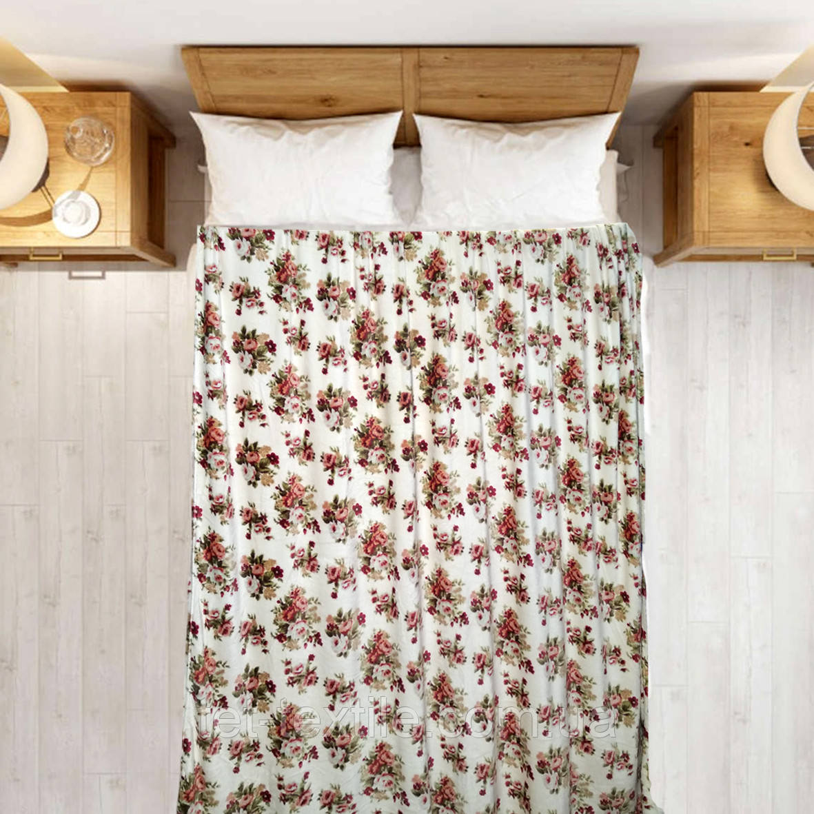 Плед полегшений із мікрофібри True Love Квіти 200х220 см