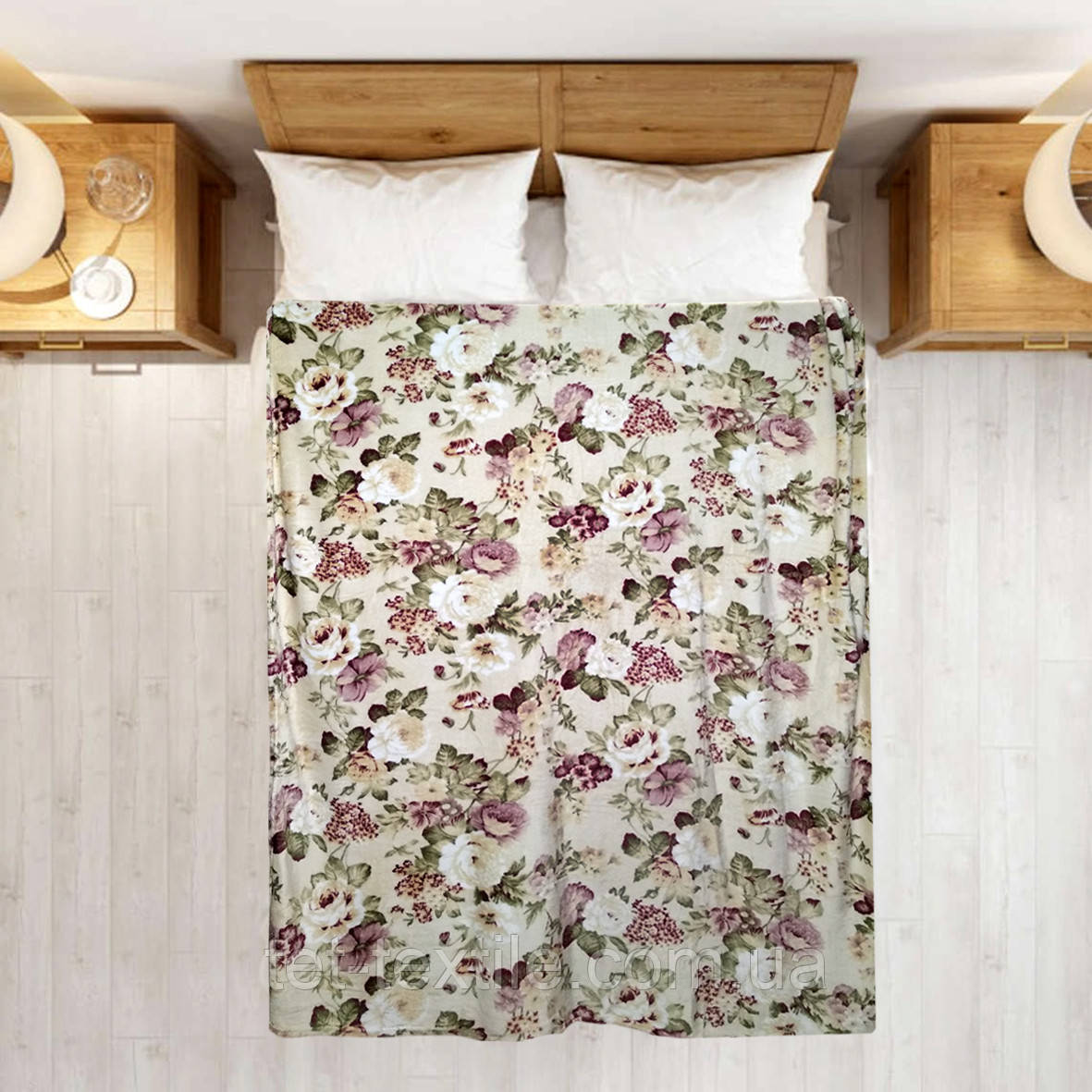 Плед полегшений із мікрофібри True Love Квіти 200х220 см