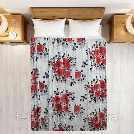 Плед полегшений із мікрофібри True Love Маки 200х220 см, фото 1