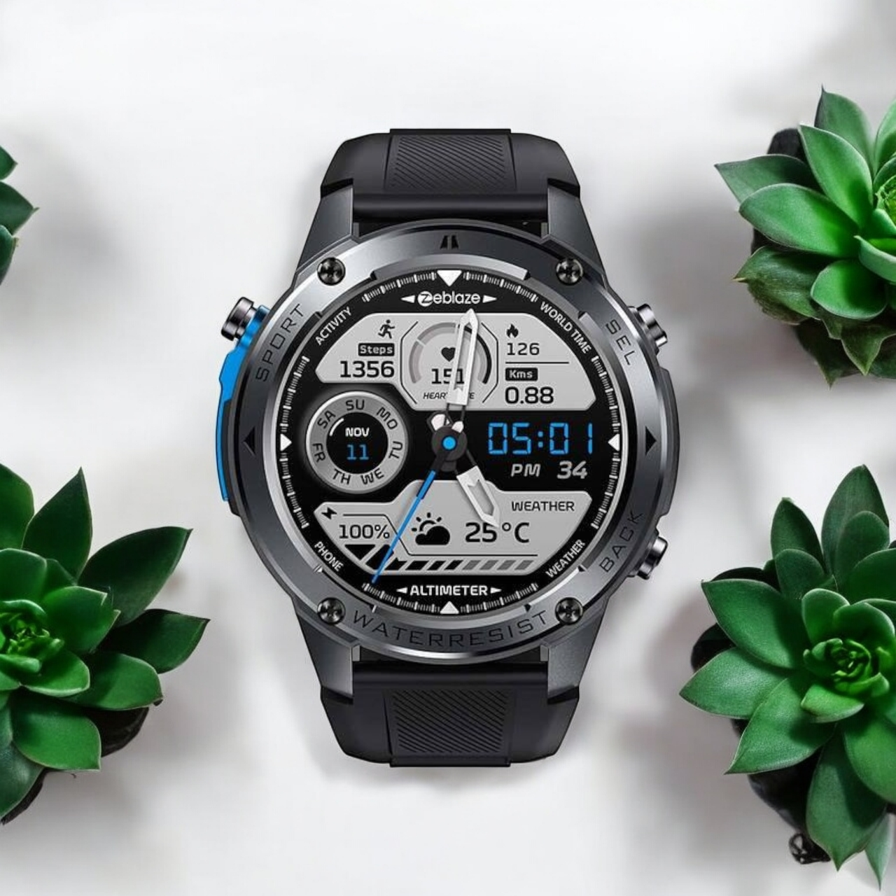 Смартгодинник Zeblaze Stratos 2 Ultra GPS, 10 ATM, компас, барометр, екран HD AMOLED і Bluetooth 5.3