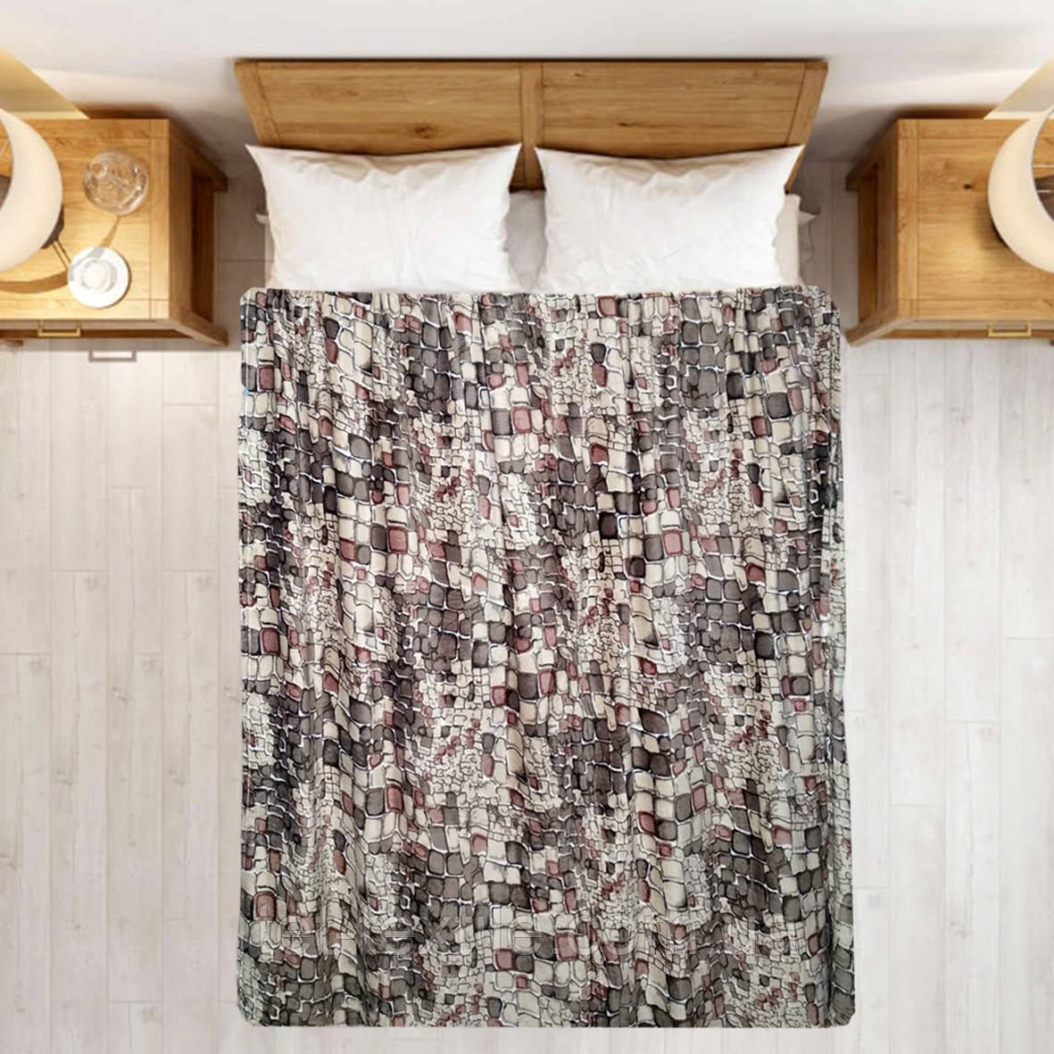 Плед полегшений із мікрофібри True Love Камені коричневі 200х220 см