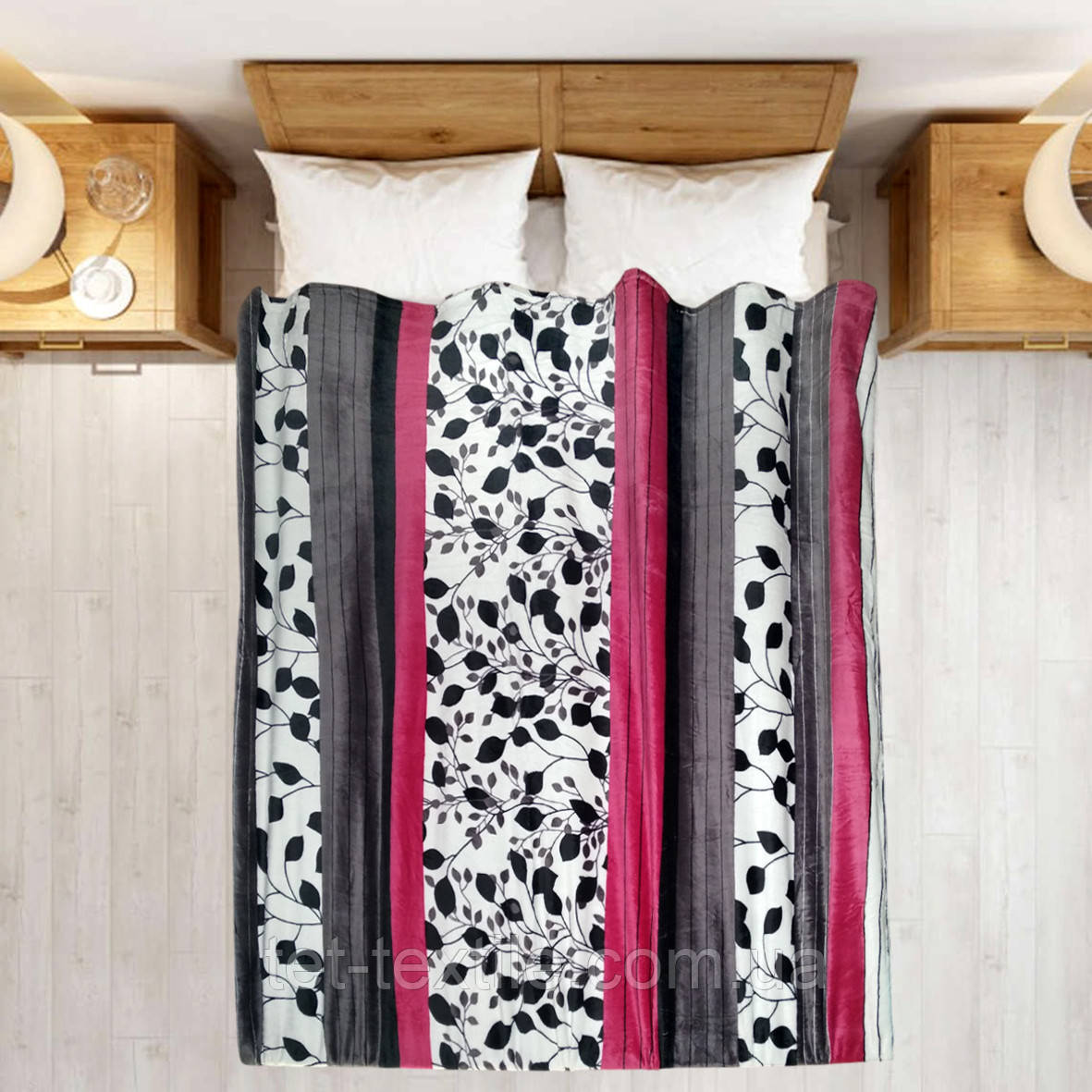 Плед полегшений із мікрофібри True Love Гілочки 200х220 см