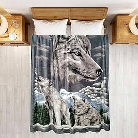 Плед полегшений із мікрофібри True Love Вовки 200х220 см