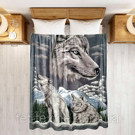 Плед полегшений із мікрофібри True Love Вовки 200х220 см, фото 1