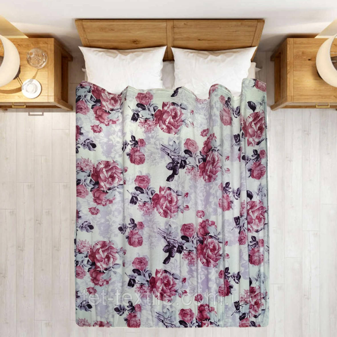 Плед полегшений із мікрофібри True Love Квіти 200х220 см