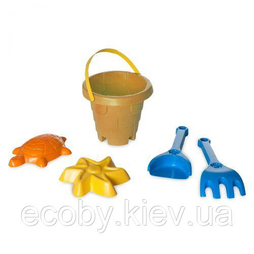 Набір для піску Вежа еластична, 5 ел бежева, фото 1