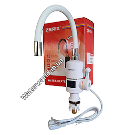 Проточний водонагрівач із гнучким виливом TM.ZERIX ELW 06EF White 3 кВт з дисплеєм індикатора температури