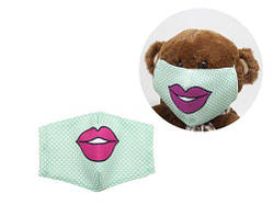 Багаторазова 4-шарова захисна маска "Губки" розмір 3, 7-14 років (зелений)