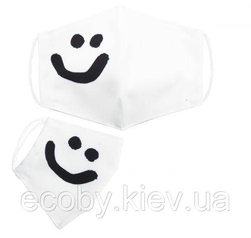 Багаторазова 4-шарова захисна маска "Смайл" розмір 3, 7-14 років, фото 1