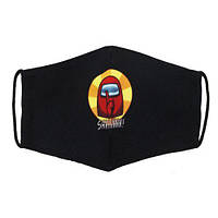 Багаторазова 4-шарова захисна маска "Among Us SHHHH!" розмір 3, 7-14 років