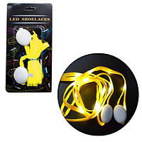 Тканинні шнурки, що світяться, 110 см (жовті)
