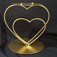 Міжярус для торта "ПОДВІЙНІ СЕРЦЯ" ,межъярус сердце ,подставка сердце, підставка для торта у формі серця