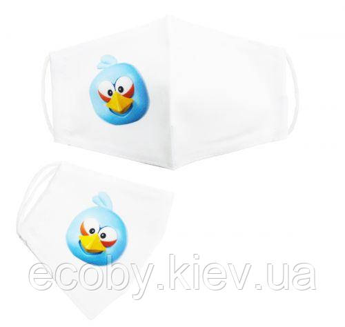 Багаторазова 4-шарова захисна маска "Angry birds Джей" розмір 3, 7-14 років, фото 1