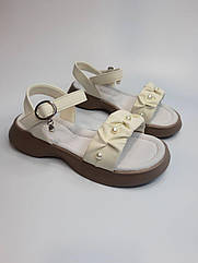 Босоніжки для дівчинки Apawwa 725 beige беж р.32-37