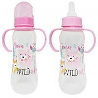 Пляшечка пластикова, 250 мл, рожевий