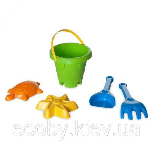 Набір для піску Вежа еластична, 5 ел салатова, фото 1