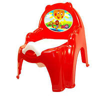 Дитячий горщик із кришкою червоний