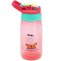 Поїльник із трубочкою "Свинка", 350 мл, червоний