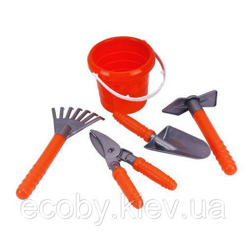 Набір садівника з відром, оранжевий, фото 1