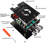 🔊 Підсилювач потужності ZK-1602T TDA7498E Bluetooth 5.0, 2×100 Вт, аудіомодуль, фото 3