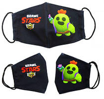 Багаторазова 4-шарова захисна маска "BRAWL STARS Спайк" розмір 3, 7-14 років