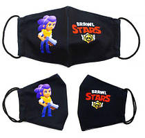 Багаторазова 4-шарова захисна маска "BRAWL STARS Шеллі " розмір 3, 7-14 років