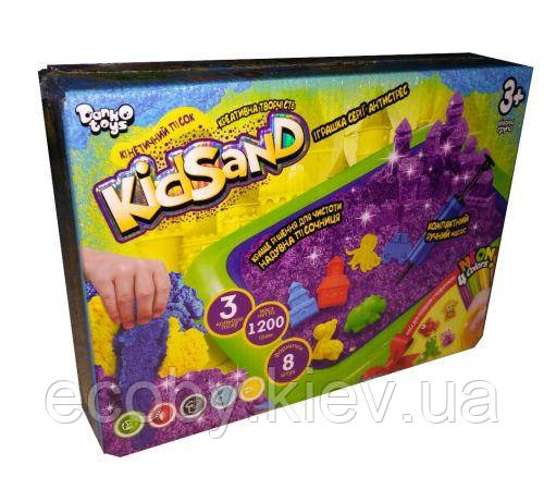 Кінетичний пісок "KidSand" (1200 г) з пісочницею (укр), фото 1
