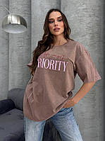 Футболка жіноча оверсайз із написом 42-46 Туреччина