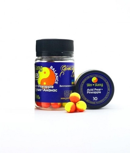 Бойли насадкові Grandcarp Інь-Янь 10 мм Кисла Груша-Ананас арт BBY100
