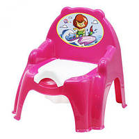 Дитячий горщик із кришкою рожевий