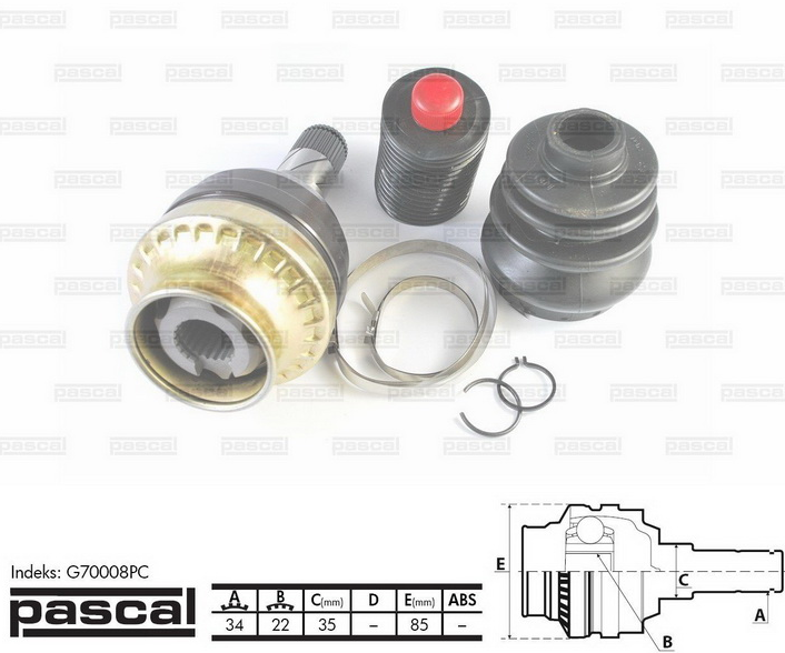 ШРУС, граната, внутрішня (34Z/25Z/35ММ) DAEWOO NUBIRA 1.6/2.0 05.97-, фото 1