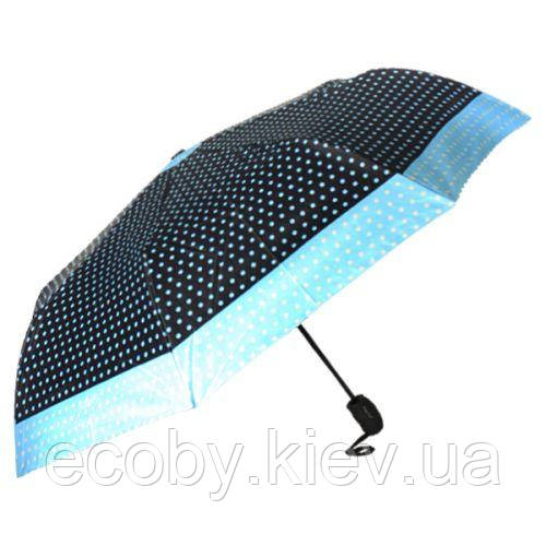 Парасолька напівавтоматична "Горошок", блакитна, фото 1