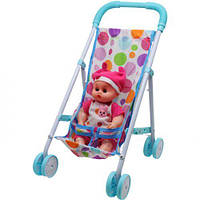 Коляска з пупсом і аксесуарами (блакитна)