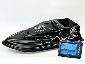 Прикормочный кораблик Фурия Шторм с GPS Fortuna-X и эхолотом Toslon TF300