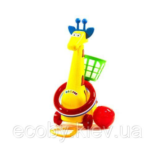 Кільцебурос-каталка 2 в 1 "Жираф" (жовтий), фото 1