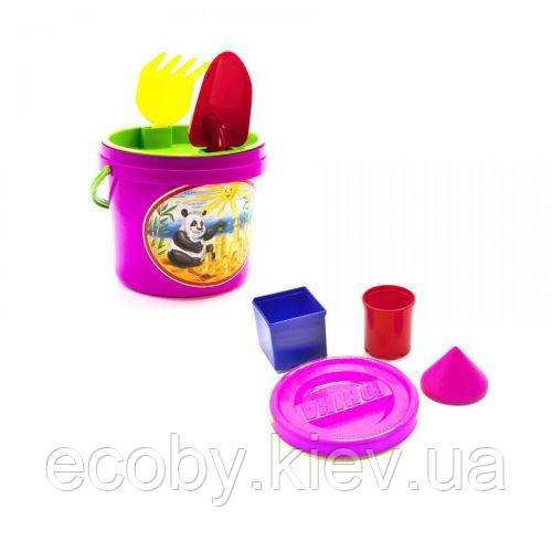 Пісочний набір "Панда" (7 елем), рожевий, фото 1