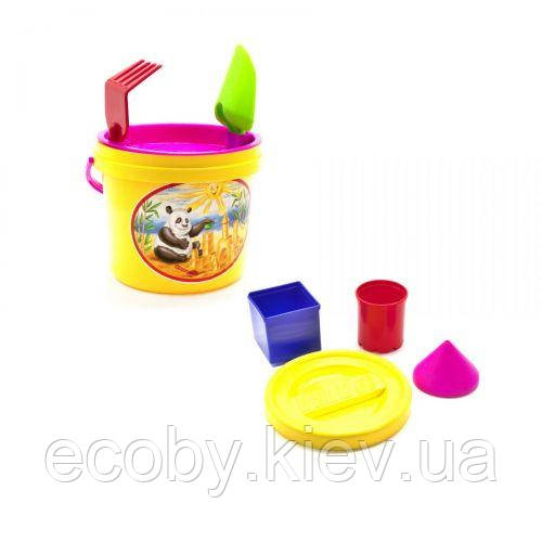 Пісочний набір "Панда" (7 елем), жовтий, фото 1