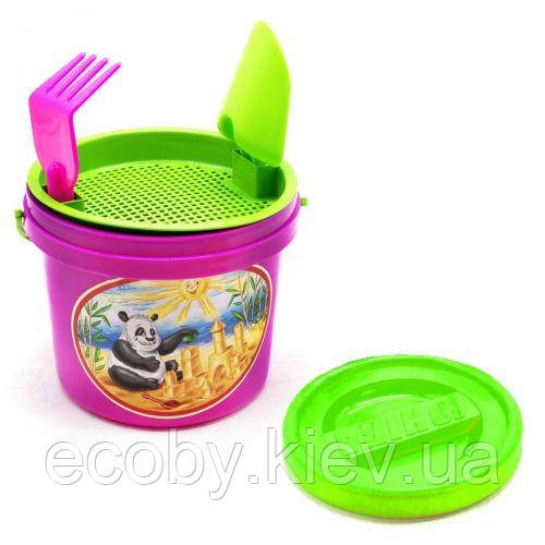 Пісочний набір (5 предметів) рожевий, фото 1