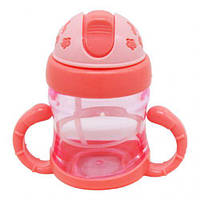 Поїльник із трубочкою, 150 мл, рожевий